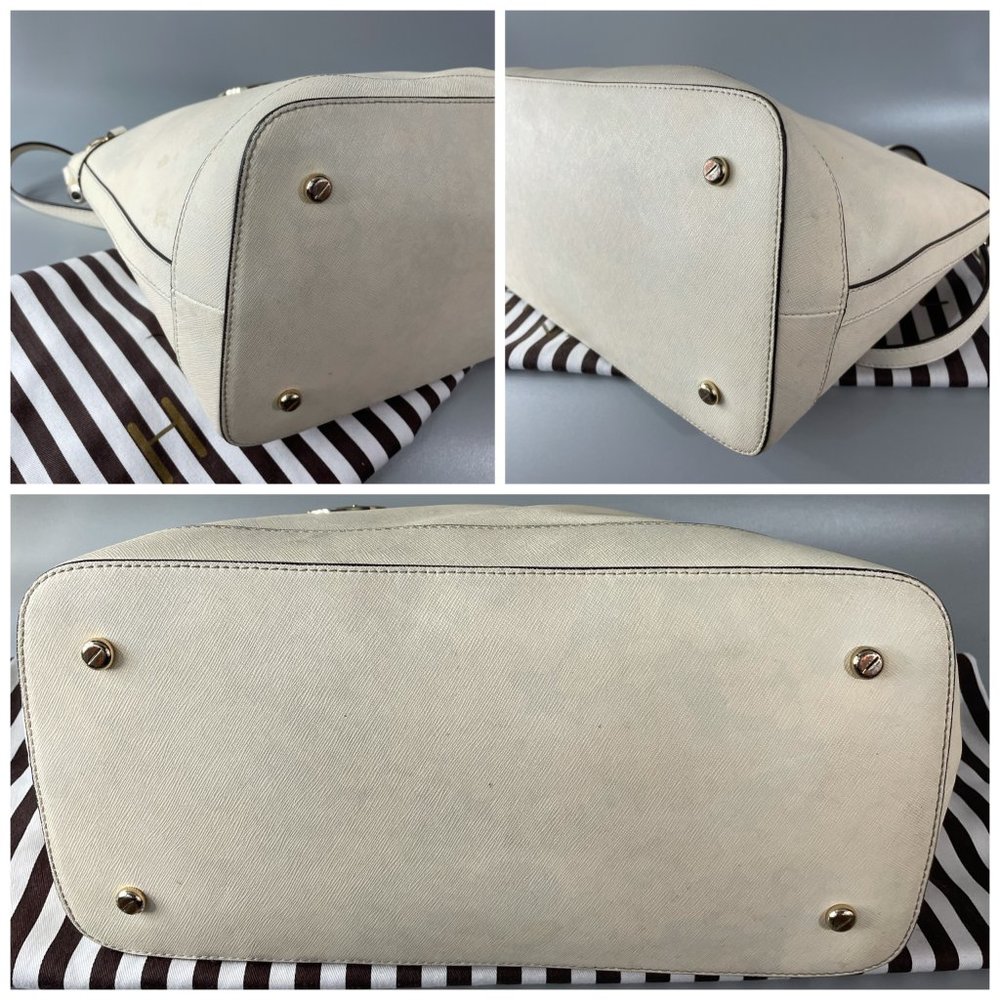 Henri Bendel Cream Satchel with Gold Accents - Picture 15 of 15
